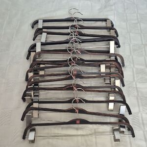 Premium Dark Wood 17 Hangers with Clips